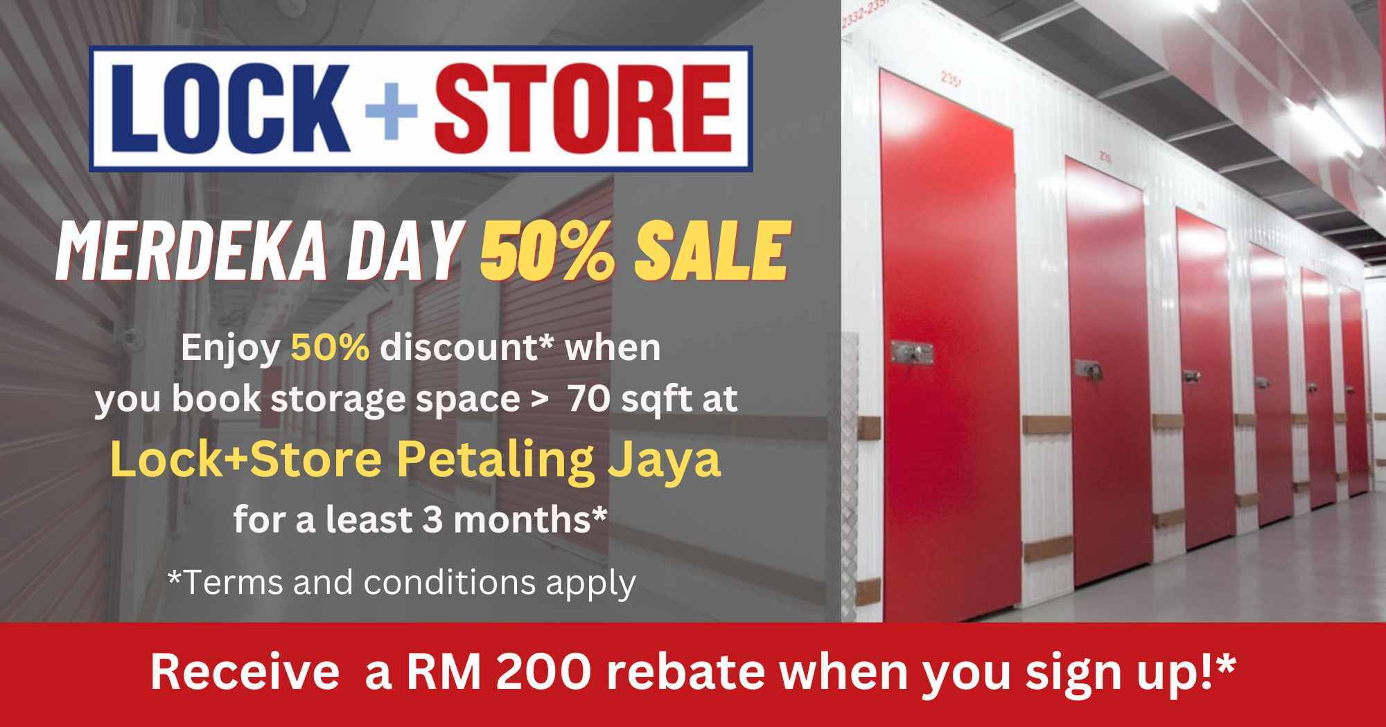 Lock+Store Petaling Jaya Merdeka Day Discount